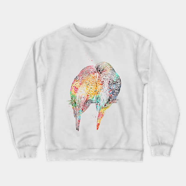 Parrots in Love Crewneck Sweatshirt by erzebeth